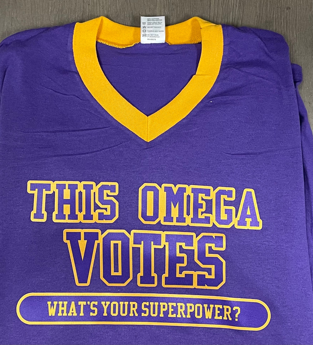 Omega V-Neck Votes Shirt (CLEARANCE)