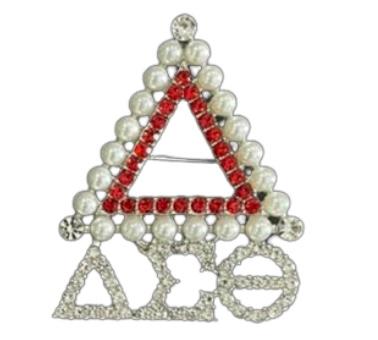 DST Rhineston Pearl Pyramid Brooch