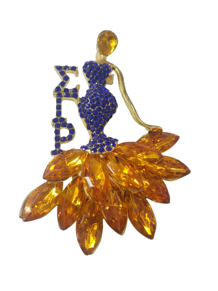 SGRHO Rhinesstone Lady Brooch