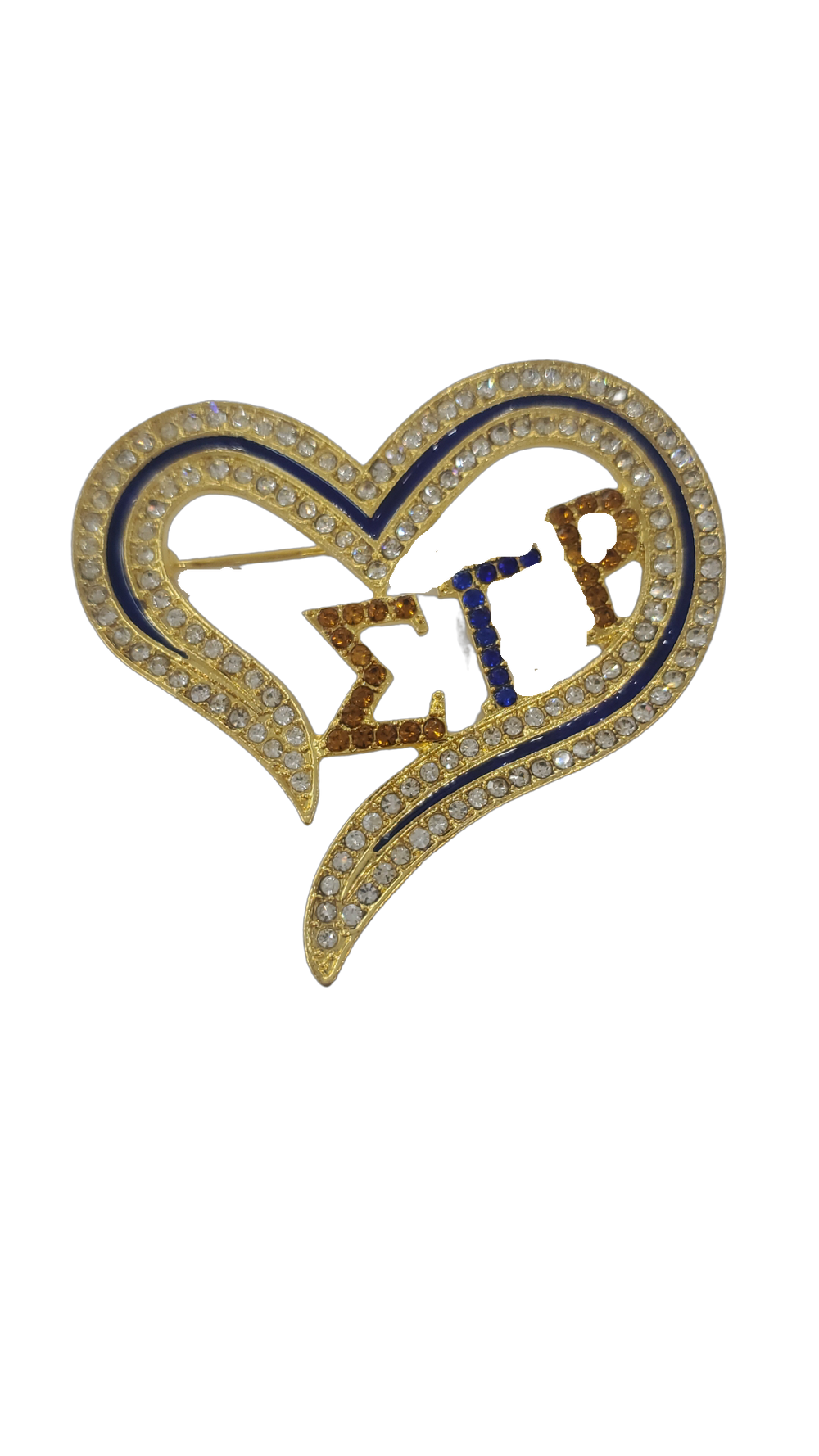 SGRho Rhinestone Heart Brooch