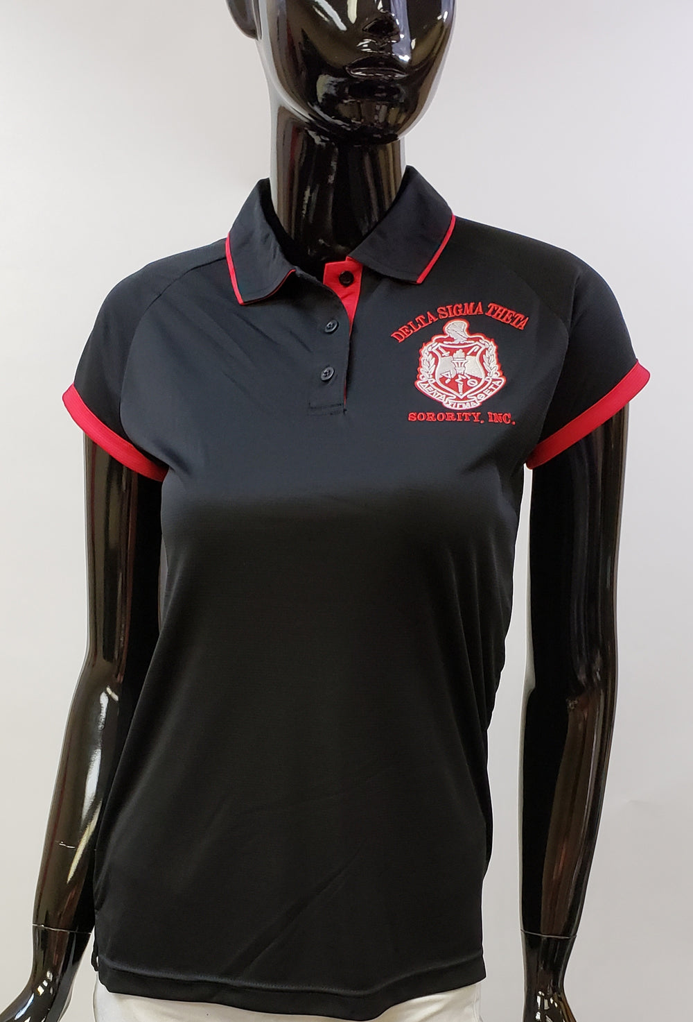 Delta Drifit Polo Black Front.jpg