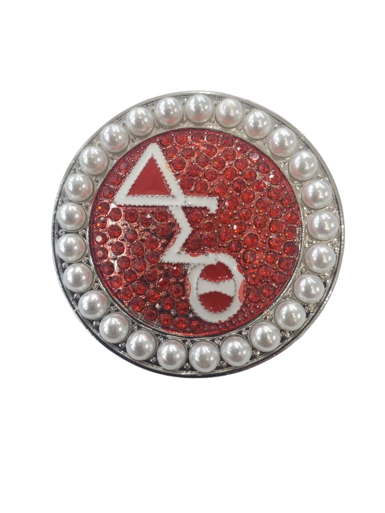 DST Round Beaded Rhinestone Brooch