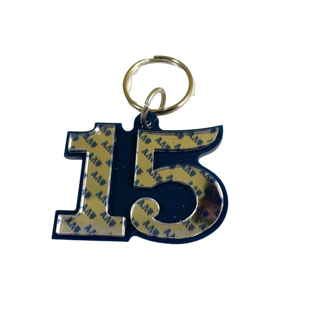 ALP Mirrored Line Number Key Chain