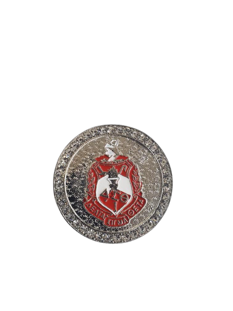 DST Round Rhinestone Shield Brooch