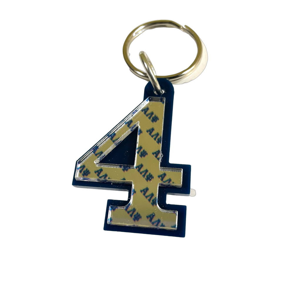 ALP Mirrored Line Number Key Chain