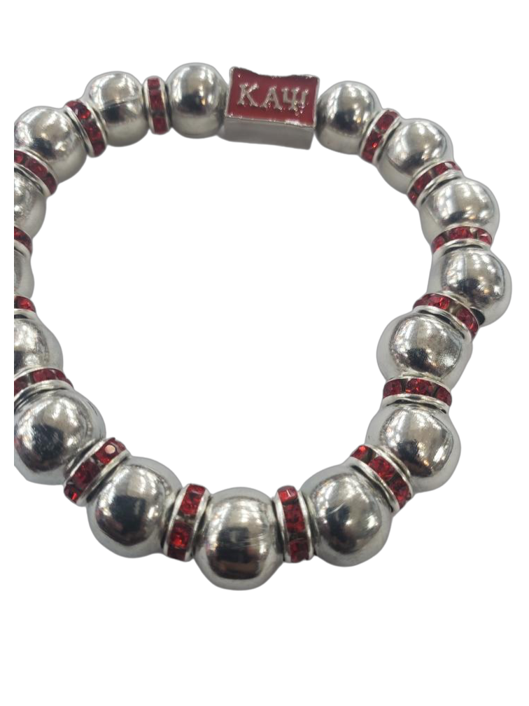 Kappa Silver Beaded Bracelet