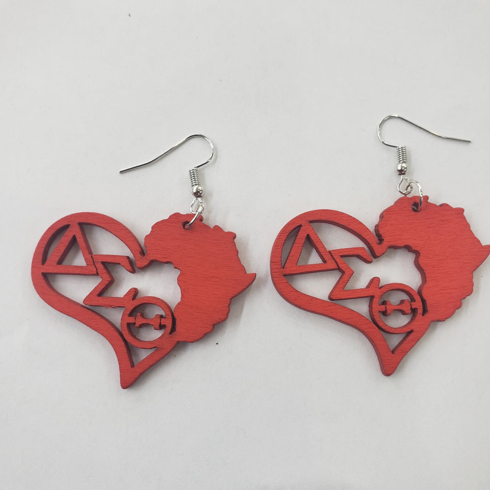 DST Heart Wooden Earrings