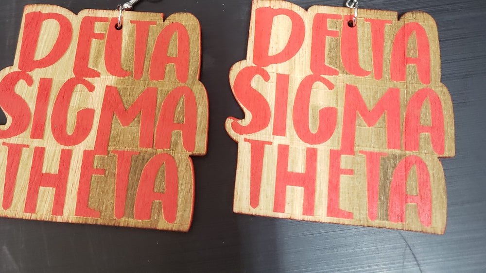 Delta sigma theta wooden earrings top