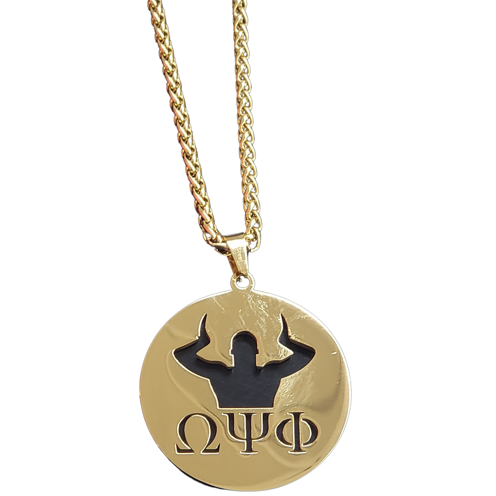 Omega Psi Phi Crest Pendant Keychain (P4J88CAWL) by angleah