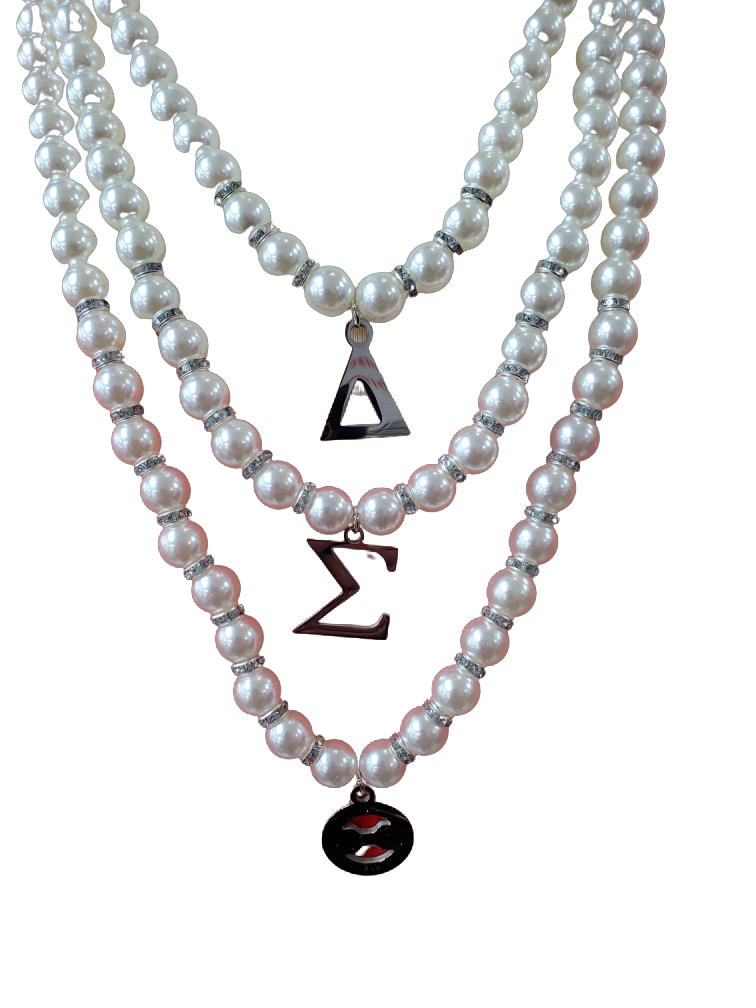 DST Layered Pearl Letters Necklace